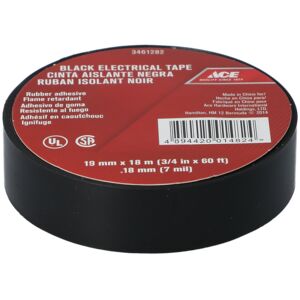 ELECTRICAL TAPE 19X19X0.18MM BLACK ACE ELECTRICAL TAPE 19X19X0.18MM BLACK ACE